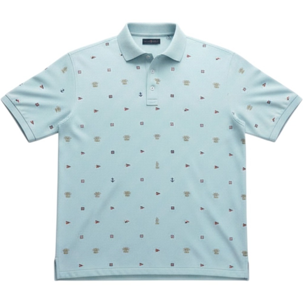 Ralph Lauren Polo Shirt Mens 4XLT Blue Nautical Embroidered Knit Oxford Preppy